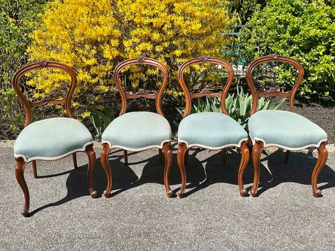 Antique Victorian Mahogany Side Chairs—Four Cover