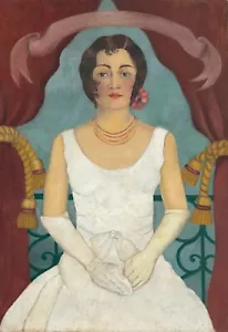 FRIDA KAHLO Art Poster or Canvas Print "Lady in White" - Picture 1 of 1