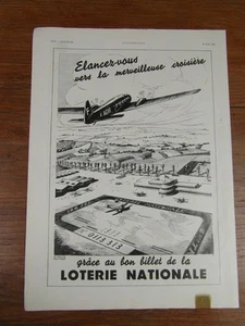PUBLICITE PRESSE ANCIENNE VINTAGE ADVERT / LOTERIE NATIONALE 1939 ill. LEMOINE - Picture 1 of 1