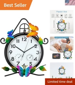 Rustic Outdoor Wall Clock with Easy-to-Read Dial - Waterproof for Patio Living - Picture 1 of 9