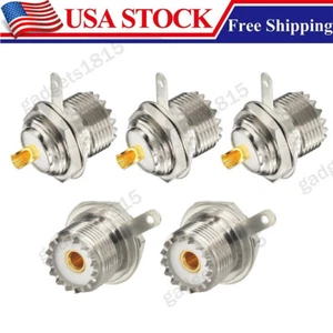 5x UHF Female Jack SO239 Bulkhead Deck Clip Solder Cup Panel Mount RF Connector - Picture 1 of 6