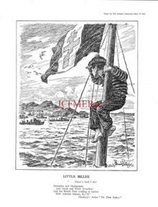 WW2 Free France Sailor & Flag "Little Billee" 1942 Punch Cartoon Print 700/16 - Picture 1 of 1