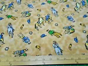 27" Cowboy Toss Tan Fabric - Picture 1 of 1