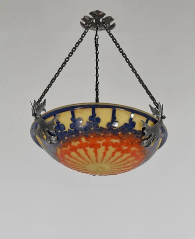 Le Verre Français SCHNEIDER French Art Deco pendant cameo chandelier 1925 France Cover