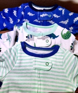 0-3 MONTHS Cloud Island 3pc Footed Sleeper Footie Neutral Baby Shower Girl Boy - Picture 1 of 10
