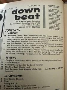 Down Beat - July 15, 1965 - Jazz Magazine - Louis Armstrong - Rex Stewart - Foto 1 di 8