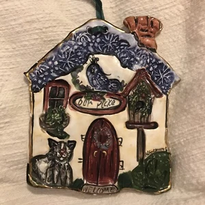 Blue Sky Clayworks "Our Place" Heather Goldminc Art Home Decor Wall Hanging Cat - Picture 1 of 4