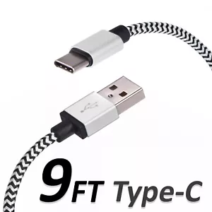 9FT Type C USB Charger Data Cable Braided For Android Device Type-C High Quality - Picture 1 of 2