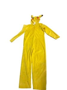Pokemon Pikachu Kid's One Piece Pajama Costume with Hood, Size 8-10 Halloween - Picture 1 of 8