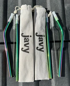 Javy Kaffee Wiederverwendbarer Strohhalm, Edelstahl Strohhalm Set, Brandneu 2er Pack - Bild 1 von 3