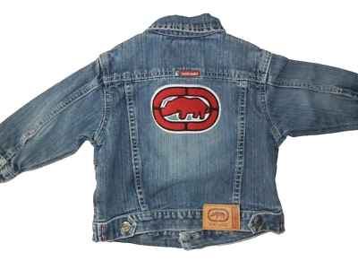 CHAQUETA DENIM Jean Azul ECKO UNLTD Abrigo Abotonable Bebé Talla 18 MESES Niños De Colección Años 00 Foto 1 de 4