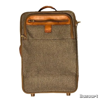 Vintage Hartmann Tweed Leather 20” Upright Carry On Wheeled Suitcase - Image 1 of 4