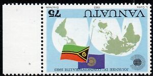 1983 Vanuatu Sg 364w 75c Commonwealth Day Inverted Watermark Unmounted Mint