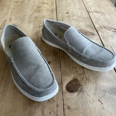 Margaritaville 男式 Camillo 一脚蹬卡其色灰色船沙滩鞋 13 码休闲 — 第 1/4 张图片