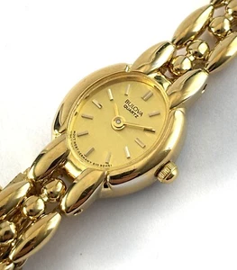 Excellent Vintage Bulova Gold Tone Quartz Petite Cocktail Ladies Watch 1990 - Picture 1 of 7