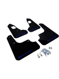 Rally Armor 2008+ For Mitsubishi EVO X UR Black Mud Flap w/ Blu (MF10-UR-BLK/BL) - Picture 1 of 12