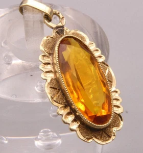 Anhänger Charm Gelbgold 14 Karat wunderbares antikes Meisterwerk mit Citrin - Bild 1 von 4