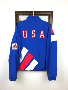 Vintage 90's Adidas Equipment USA Team World Cup Football Jacket Soccer Track M - Picture 1 of 18