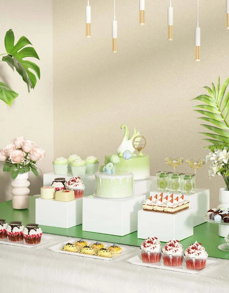 6PCS Buffet Riser Acrylic Hollow Cube Display Nesting Risers for Candy Food AU - image 1 of 4