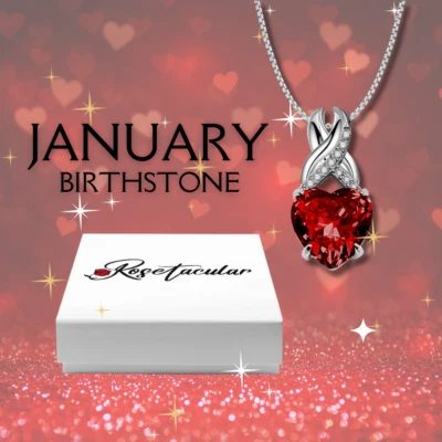 Rosetacular Birthstone Heart Necklace Jewelry Gift for Women - Image 1 of 4