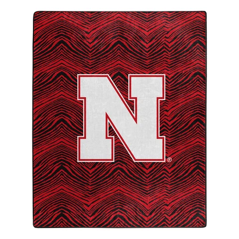 Zubaz X Northwest NCAA Nebraska Cornhuskers Zubified Throw Blanket Cover