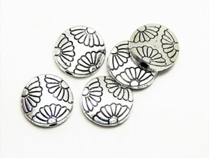 PLATILLO DE FLOR DE MARGARITA REDONDA CON CUENTAS ESPACIADORAS 11 mm PLATA ANTIGUA 10 piezas OFERTA - Imagen 1 de 1