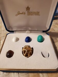 Jewels By Trifari Interchangeable Multicolor Ring Set 1 Ring With 4 Color Stones