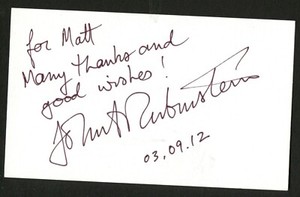John Rubinstein signed autograph auto 3x5 index card Actor Musical Pippin C615