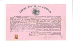 Naturalization certificate Philadelphia PA 1865 Ludwig from Germany - Picture 1 of 1