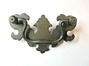 A277DC Bat Drop Bail Drawer Pull Handle Dark Aged Brass Steel 3" Centers Antique - Picture 1 of 8