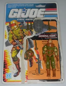 1991 Vintage G.I. GI Joe Lot 3.75 ARAH General Hawk v1 & Card Back 100% Complete - Picture 1 of 7