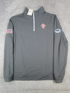 Peter Millar Crown Sport Sweater Mens Small Gray Golf Quarter Zip Fifa New - Picture 1 of 13