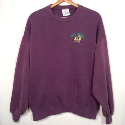 Sudadera De Colección West Virginia XL Puprle Jerzees Algodón Sudaderas Butterfy Nature Foto 1 de 4