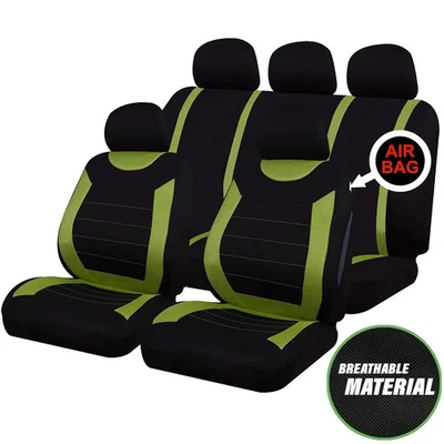 FOR AUDI A1 - 9PC GREEN SEAT COVER SET CAR VAN - Immagine 1 di 4