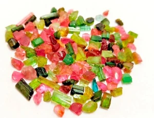 Natural Multi Color Tourmaline 100 Ct+ Untreated Rough LT Loose Gemstone LOT - Picture 1 of 6