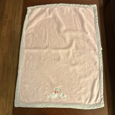 Manta Carters Bebé Niña Rosa Cachorro Perros Gris Borde Vellón Foto 1 de 4