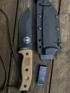 ESEE Knives ESEE-5S-E Combo Edge Tan Micarta Handles Black Kydex Sheath Clip - Bild 1 von 16