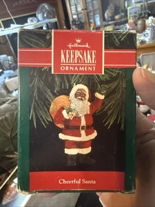 1992 Cheerful Santa Hallmark Christmas Ornament Keepsake (Orn 1-Bin) - Picture 1 of 16