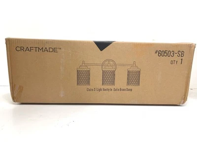 Craftmade Claire 21.13 in. 3-Light Brass Finish Vanity Light Clear Bubble Glass - Image 1 of 3