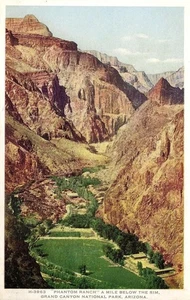 Postcard AZ "Grand Canyon, Phantom Ranch"  (Phostint) Fred Harvey 1915-20s NrMNT - Picture 1 of 2