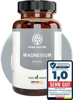 Pure Nature Magnesium Komplex hochdosiert 400 mg 7in1 hochdosiert 180 Kapseln - Bild 1 von 4