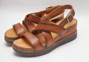Sandalias acolchadas Clarks marrón sin estructura tacón de cuña bajo cierre 7,5 - Imagen 1 de 13