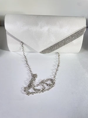 Purse -Silver Clutch Purse Bag with Chain /Party Purse/Evening Purse Elegant - Image 1 of 4