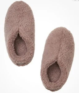 PINK Victoria's Secret Fleece Slipper Booties Size S 5-6 Color Iced Coffee - Picture 1 of 2