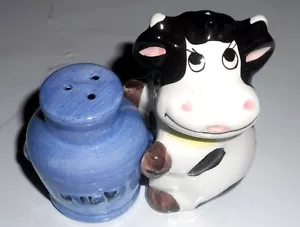 Juego de agitadores de sal y pimienta - lata de leche y vaca sonriente - aprx. 21⁄2"" de alto - nuevo en caja - Imagen 1 de 10