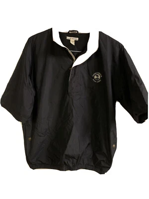 Clark Gregory Pebble Beach Black 1/4 Zippered & Button Short Sleeve Jacket Small — 第 1/4 张图片
