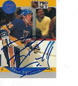PAUL CAVALLINI SIGNED 1990-91 PRO SET #262 - ST. LOUIS BLUES - Picture 1 of 1