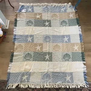 NWT Seashells by the Seashore Woven Beachy Throw North Carolina - Picture 1 of 5