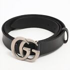 Gucci 414516 Gg Marmont Belt 95/38 Leather Black