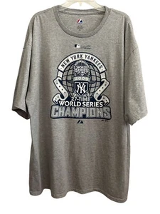 Majestic New York Yankees 2009 World Series Champions Gray T-Shirt 2XL - Picture 1 of 7